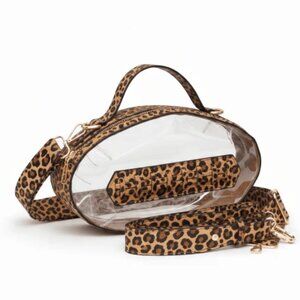 Leopard Clear Stadium Approved Bag Game Day Crossbody Purse for Football Events